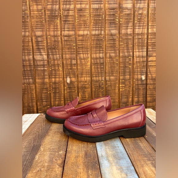 SOLD Nordstrom Lafayette Maroon Penny Loafers - Picture 2 of 15